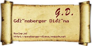 Günsberger Diána névjegykártya
