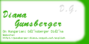 diana gunsberger business card